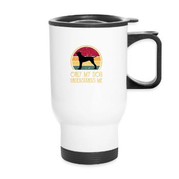 Ariege Pointer Hund Lover Silhouette Vintage Sonnenuntergang - Thermobecher mit Tragegriff - Weiß - Vorne