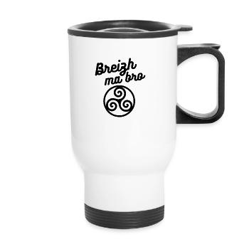 Breizh ma bro -Bretagne mon pays - Logo Breizh - Tasse isotherme avec poignée - blanc - Devant