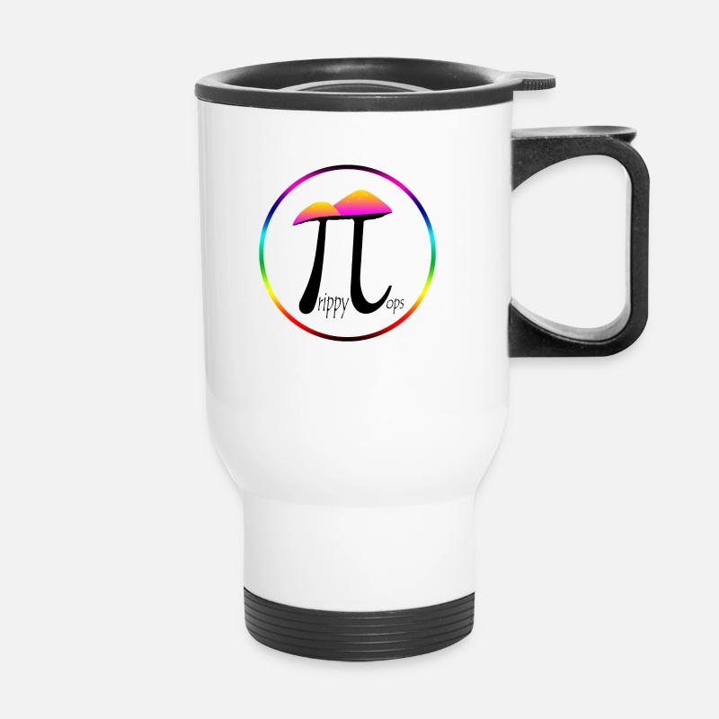 Pilze Trippy Top Regenbogen - Thermobecher mit Tragegriff - Weiß