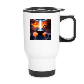 Bol irradié avec de la nourriture - Tasse isotherme avec poignée - blanc - Devant