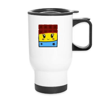 Kawaii Chocolate Bar - Thermal mug with handle - white - Front