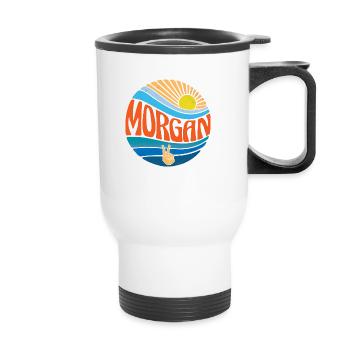 Morgan Shirt Vintage Sunset Morgan Groovy Tie Dye - Thermal mug with handle - white - Front