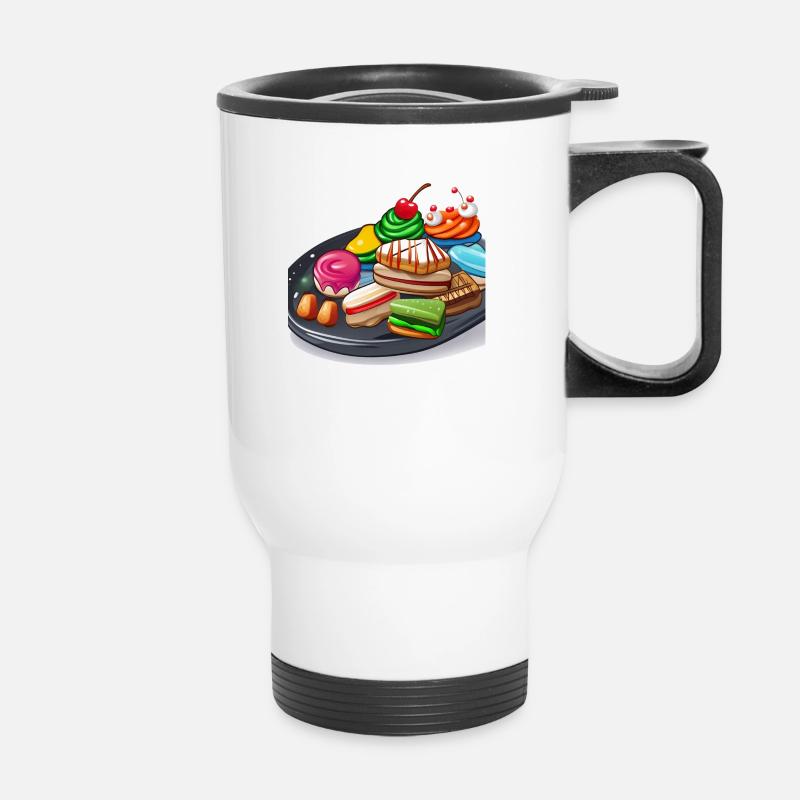 Süßigkeiten - Thermobecher mit Tragegriff - Weiß