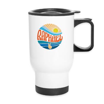 Raphael Hemd Vintage Sunset Raphael Groovy Krawatte - Thermobecher mit Tragegriff - Weiß - Vorne