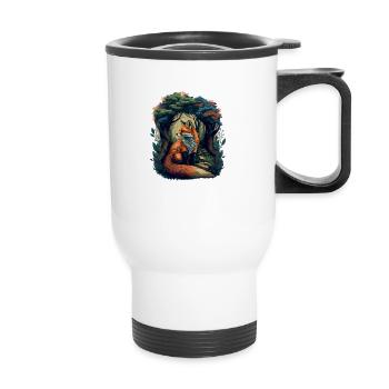 Vintage Fox Forest Illustration - Thermal mug with handle - white - Front