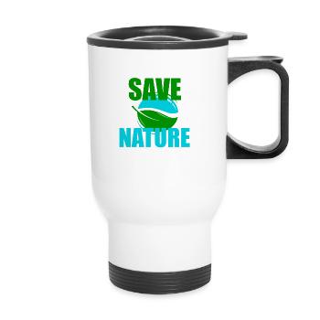 Save Nature - Thermal mug with handle - white - Front
