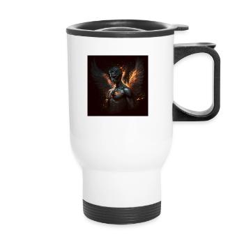 Fiery demonic angel - Thermal mug with handle - white - Front