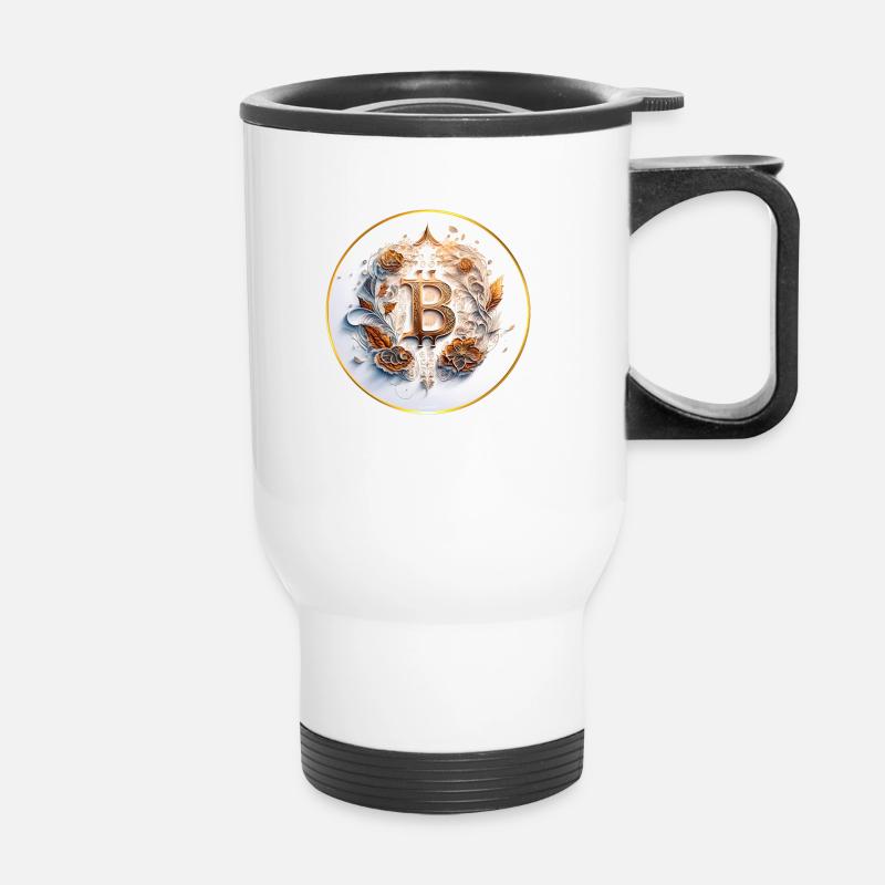 Bitcoin Six par Patrick Hager - Tasse isotherme avec poignée - blanc