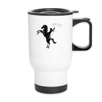 Cowboy Lustiger Cowboyhut Wild Western Country - Thermobecher mit Tragegriff - Weiß - Vorne