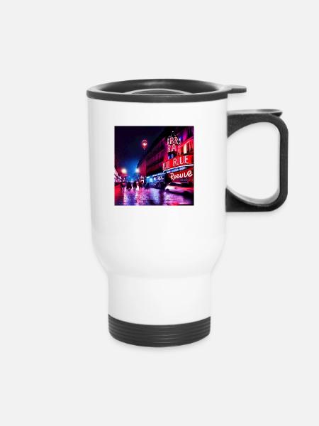 Paris by Night - Thermobecher mit Tragegriff - Weiß