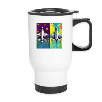 navette spatiale van gogh - Tasse isotherme avec poignée - blanc - Devant