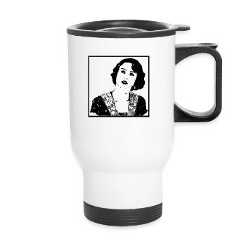 Portrait de femme 55 Calpurnia - Tasse isotherme avec poignée - blanc - Devant