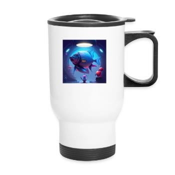 Poisson d avril - Tasse isotherme avec poignée - blanc - Devant