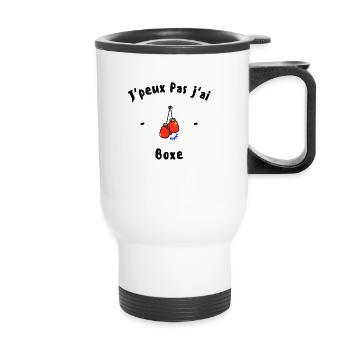 J peux pas j ai Boxe - Tasse isotherme avec poignée - blanc - Devant