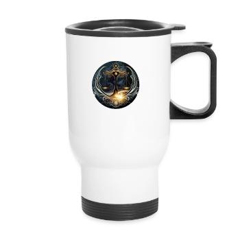 Balance sign - Thermal mug with handle - white - Front