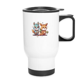 De bons athlètes bestiaux - Tasse isotherme avec poignée - blanc - Devant