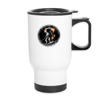 Astronaute sur la planète - Tasse isotherme avec poignée - blanc - Devant