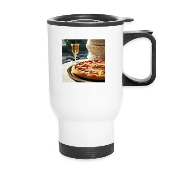 Pizza Lover Heart - Thermal mug with handle - white - Front