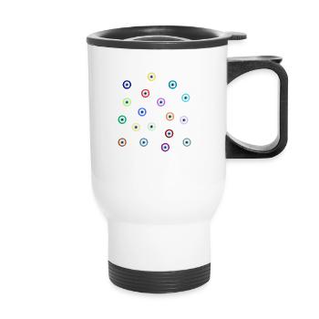 Multicolored eye - Thermal mug with handle - white - Front