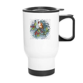Colorful bird - Thermal mug with handle - white - Front