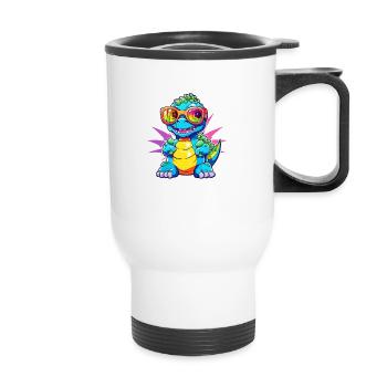 Cool kid Dino - Tasse isotherme avec poignée - blanc - Devant