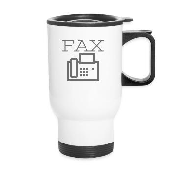 fax slang - Thermal mug with handle - white - Front