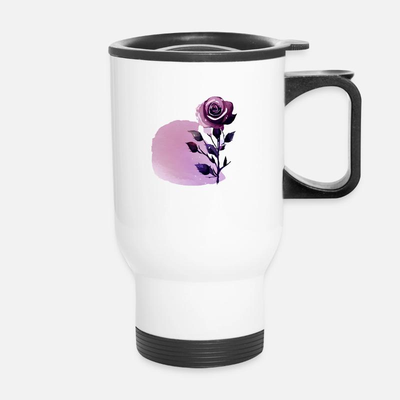 Rose Blume Rosendesign - Thermobecher mit Tragegriff - Weiß
