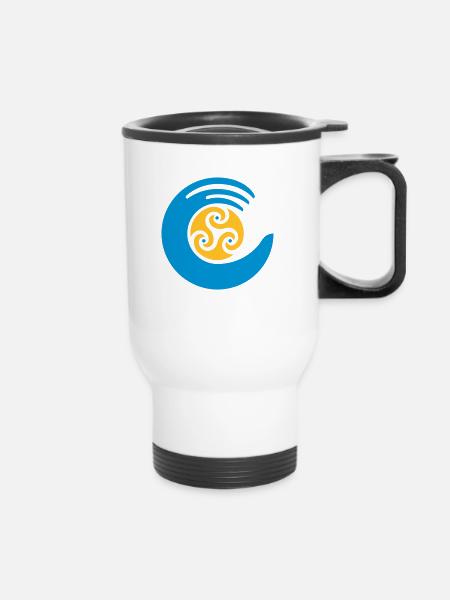 Tribal sun & sea - Thermobecher mit Tragegriff - Weiß