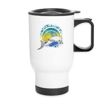 Dolphin - Thermal mug with handle - white - Front