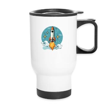 Rocket - Thermal mug with handle - white - Front