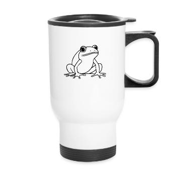 Frosch Amphibie Kröte - Thermobecher mit Tragegriff - Weiß - Vorne