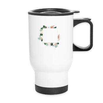 Modern Flowers Tropic customizable - Thermal mug with handle - white - Front