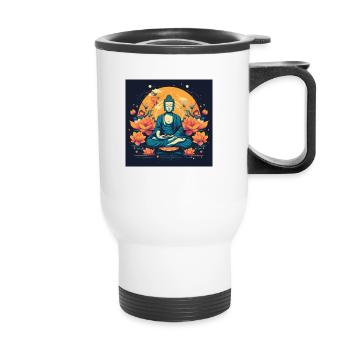 Buddha Artwork - Thermobecher mit Tragegriff - Weiß - Vorne