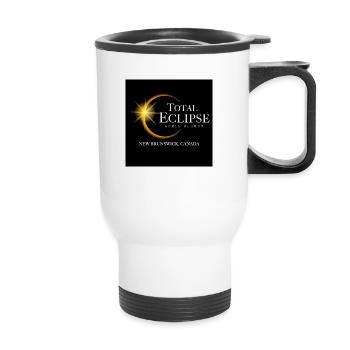 New Brunswick Canada Eclipse 2024 Souvenir April - Thermobecher mit Tragegriff - Weiß - Vorne