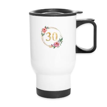30! Customisable - Thermal mug with handle - white - Front