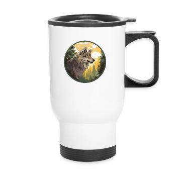 Bois Wolf - Tasse isotherme avec poignée - blanc - Devant