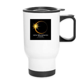 New Brunswick Canada Eclipse 2024 Souvenir April - Thermobecher mit Tragegriff - Weiß - Vorne