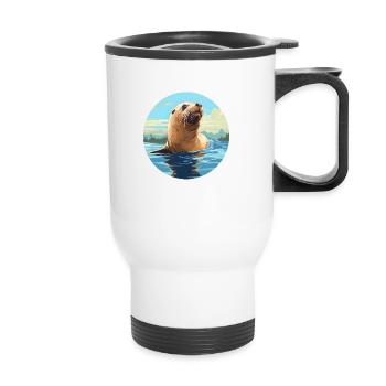 Sea Lion - Thermal mug with handle - white - Front