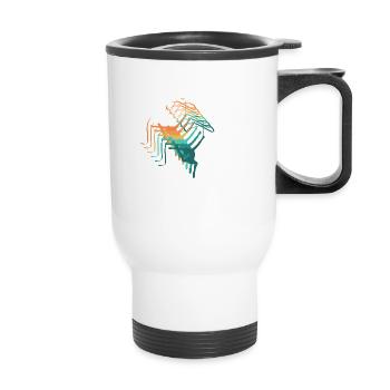 Rhythmische Retro-Sportgymnastik - Thermobecher mit Tragegriff - Weiß - Vorne