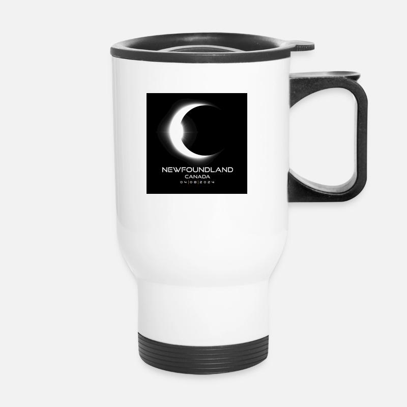 Newfoundland Canada Eclipse 2024 Souvenir Cool - Thermal mug with handle - white