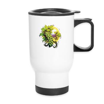 Grappes de raisin et payage - Tasse isotherme avec poignée - blanc - Devant