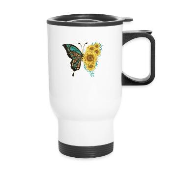 Butterfly - Thermobecher mit Tragegriff - Weiß - Vorne