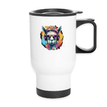 Colorful Alpaca Graffiti Art - Thermal mug with handle - white - Front