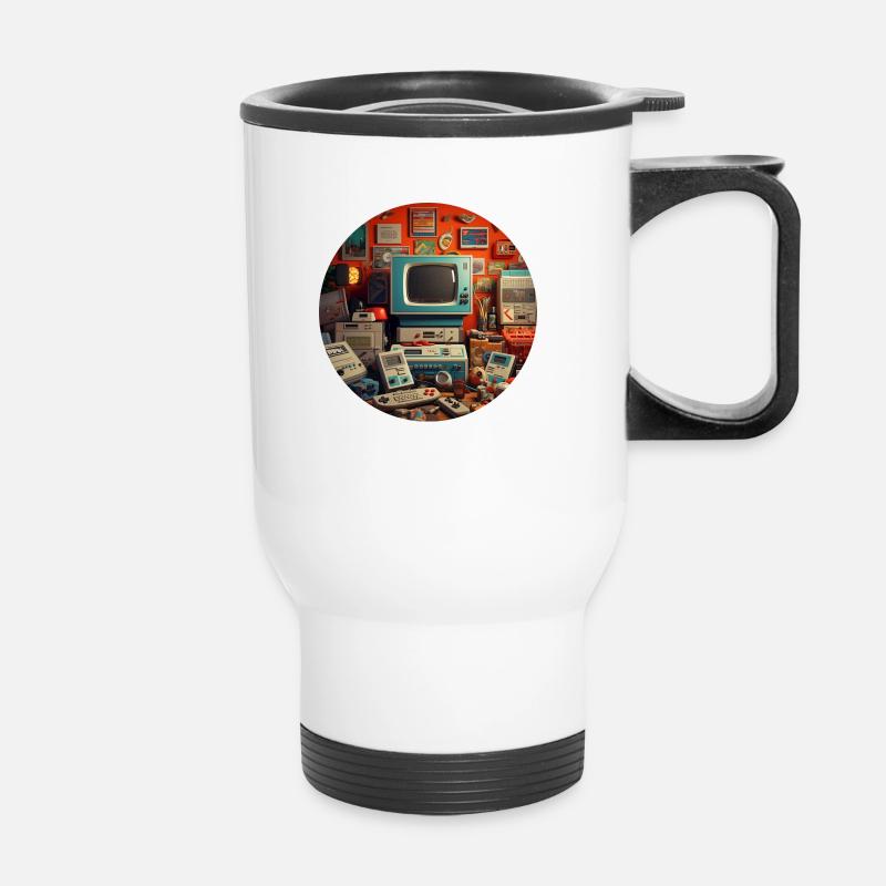 Paradise for every gamer nerd - Thermal mug with handle - white