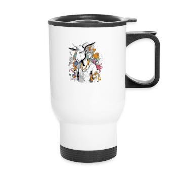 Moko l'homme chèvre - Tasse isotherme avec poignée - blanc - Devant