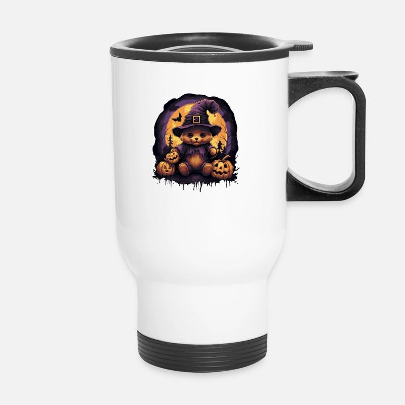 Halloween Teddy Bear - Thermal mug with handle - white