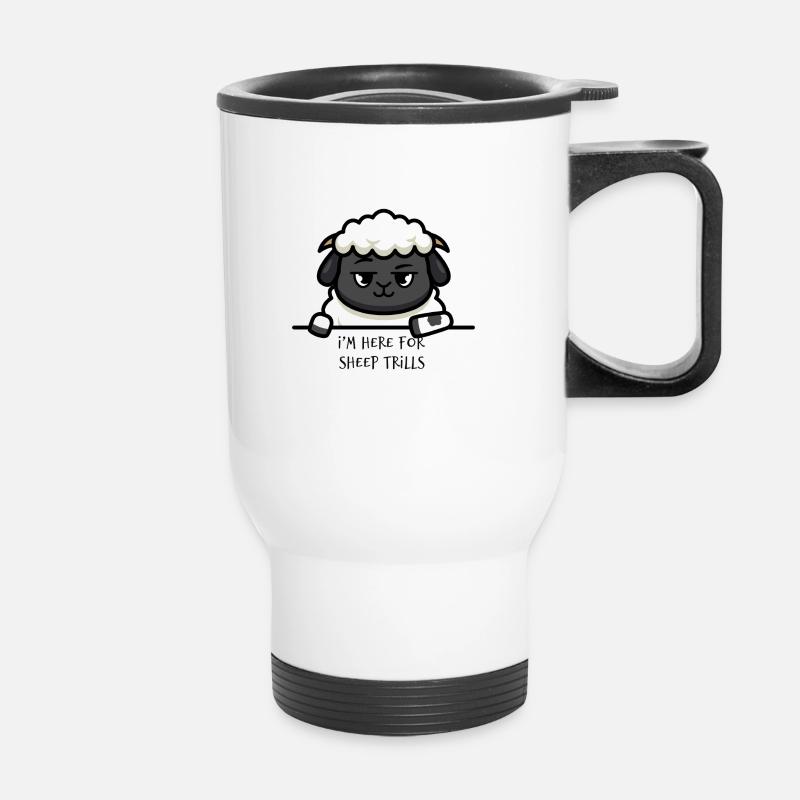 Sheep are rolling - Thermal mug with handle - white