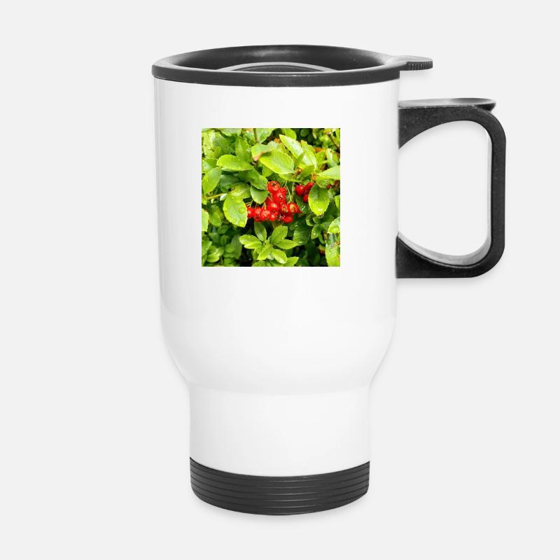 Mediterranean Firethorn / Pyracantha coccinea - Thermal mug with handle - white