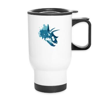 Dinosaur Head - Thermal mug with handle - white - Front
