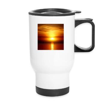 Sonnenuntergang - Thermobecher mit Tragegriff - Weiß - Vorne